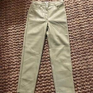 Wilfred Leather Green High-Waisted Pants Size 8